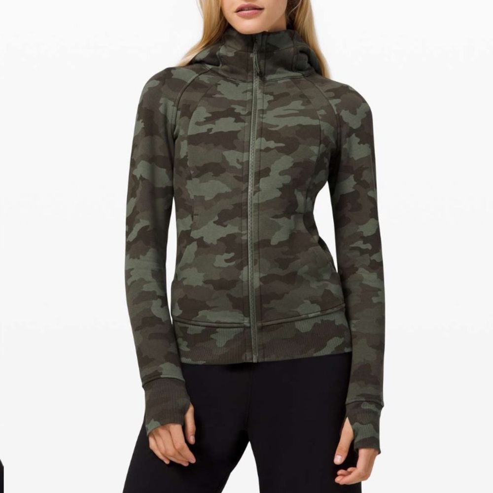 Lululemon Scuba Hoodie *Light Cotton Fleece Heritage 365 Camo Green Twill Size 6
